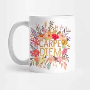 Carpe Diem with flowers Mug